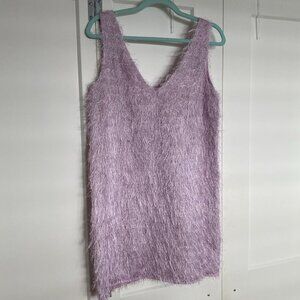 Topshop Lilac Shag Mini Dress Size 6